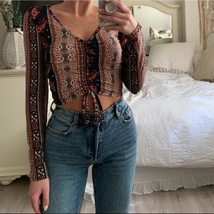 Boho Long Sleeve Crop